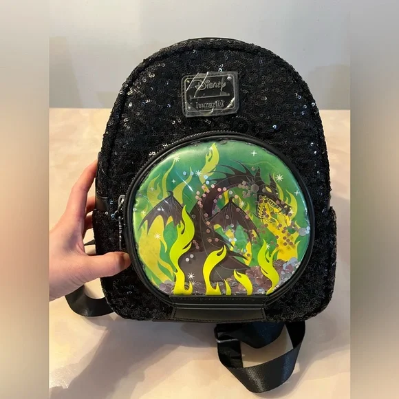 Loungefly Bags Loungefly Villains Maleficent Dragon Sequin Globe Mini Backpack 223 Nwot Poshmark